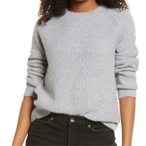 NWT Nordstrom BP Plaited Stitch Ribbed Recycled Blend Oversized Crewneck Sweater